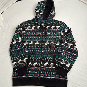 Old River black multicolor holiday santa christmas hoodie